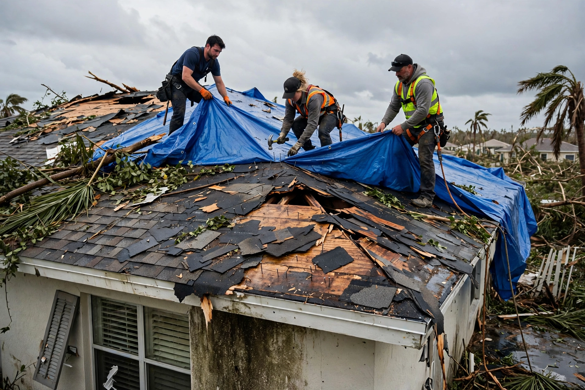 Flood cleanup after storm water intrusion in Florida