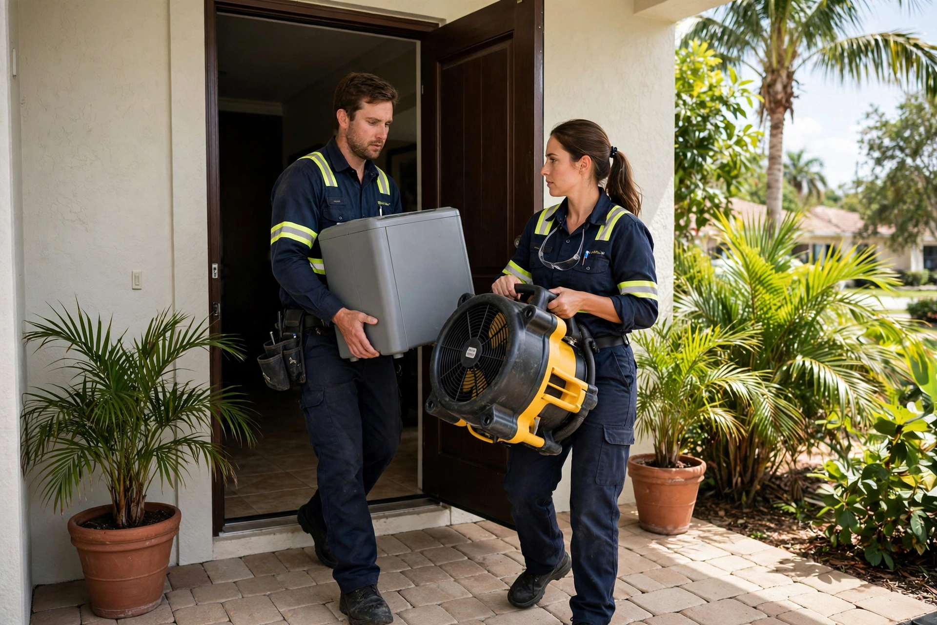 DryOut Inc water damage crew at work in Florida
