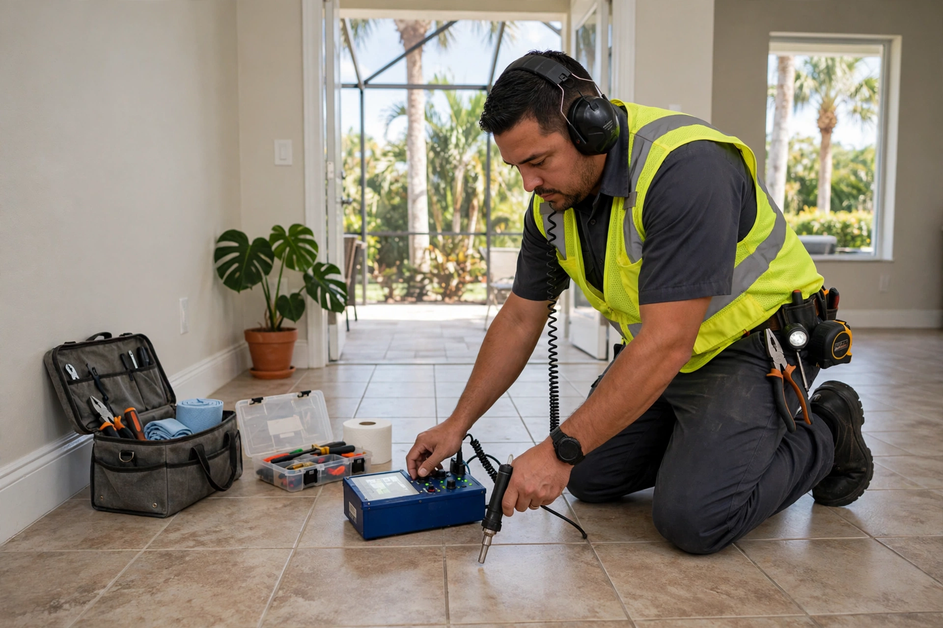 Water damage restoration in Patrick Afb, Florida - slab leak detection